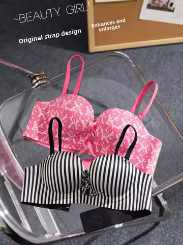 Seamless Smooth Bra for Women, Jelly Pad Push Up Bra for Small Bust, Lift Side Support Anti-Sagging Comfort Bra