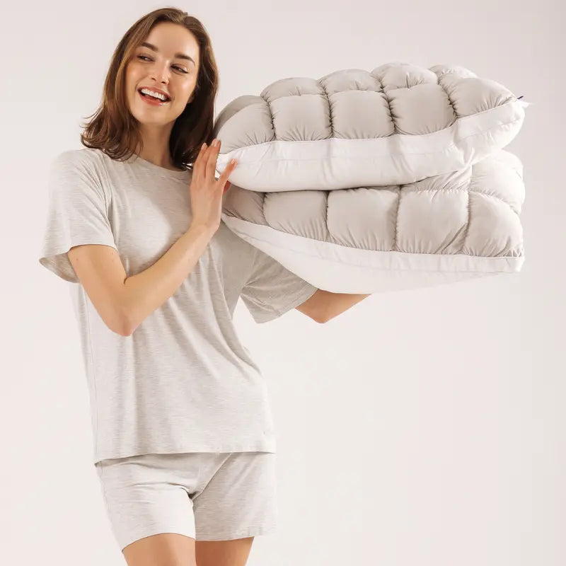 ✨Pineapple Puff Pillow｜Great Discount Offer – Soft Quilted Puff Grid Design Pillow, Fluffy Plush Bed Pillow with Cloud Like Comfort, Breathable Support Pillow for Side, Back & Stomach Sleepers, Cozy Bed Pillow for Better Sleep