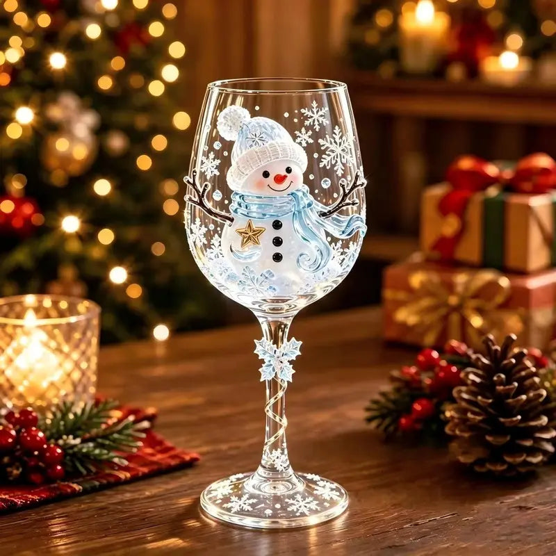 Christmas Hand‑Painted Wine Glass Gift Set | 6‑Pack Christmas Holiday Decor Gift Box | 🎄Christmas stock limited. Order early for holiday delivery.