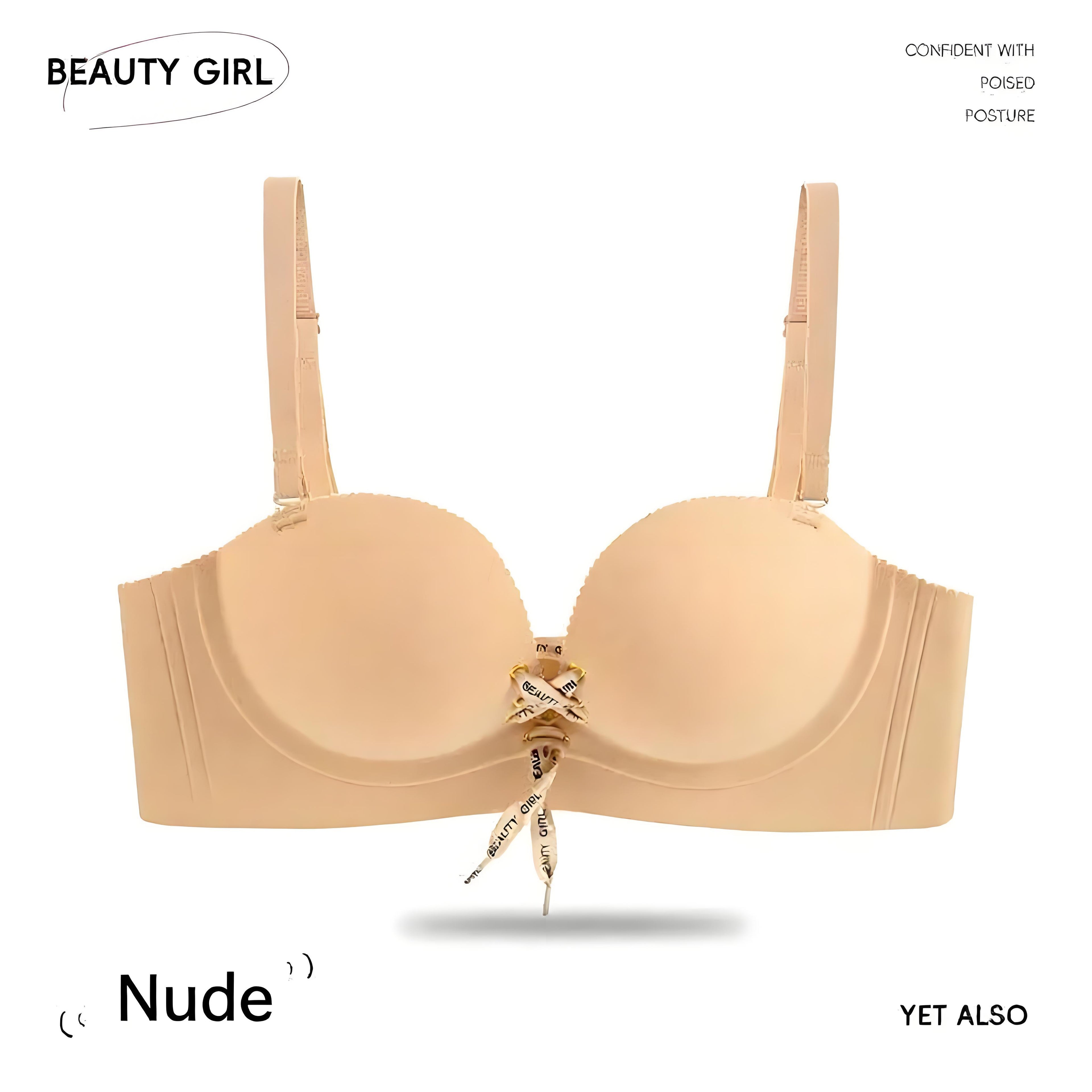 Seamless Smooth Bra for Women, Jelly Pad Push Up Bra for Small Bust, Lift Side Support Anti-Sagging Comfort Bra