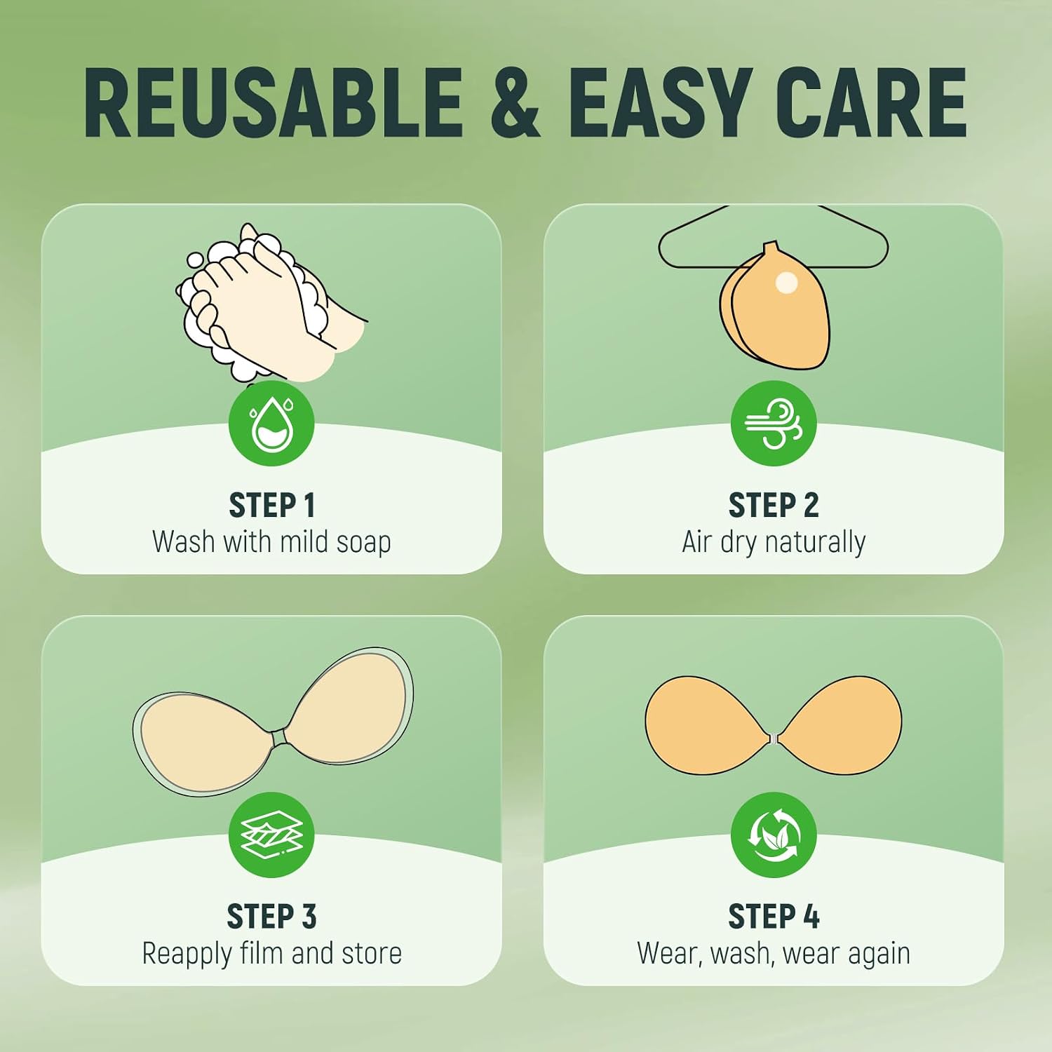 Strapless Adhesive Bra for Women, Ultra Invisible Sticky Bra Push Up, Reusable Silicone Sticky Boobs