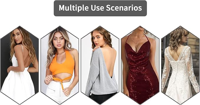 Adhesive Bra Strapless Silicone Bra Set of 2 Black & Skin Colour Push-Up Invisible Breathable Backless Adhesive Pads for Large and Small Breasts Ideal for Evening Dress Wedding Dress and Backless
