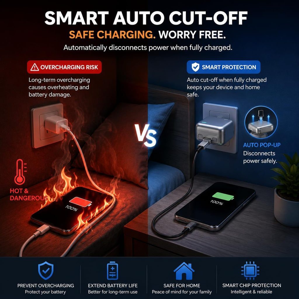 ⚡WANGJIN 140W Smart Auto‑Stop USB‑C Charger｜Huge Discount Fast Charging Adapter With Auto Power‑Off
