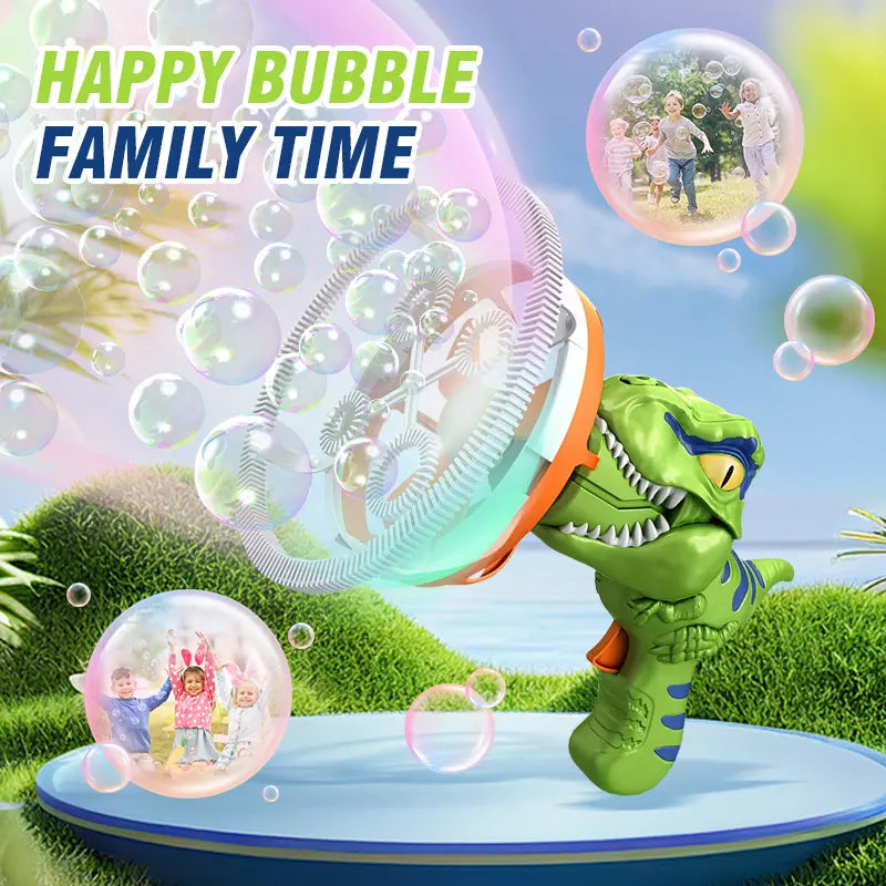 Dinosaur Bubble-in-Bubble Handheld Bubble Gun, Giant Bubbles for Summer Outdoor