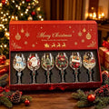 Christmas Hand‑Painted Wine Glass Gift Set | 6‑Pack Christmas Holiday Decor Gift Box | 🎄Christmas stock limited. Order early for holiday delivery.