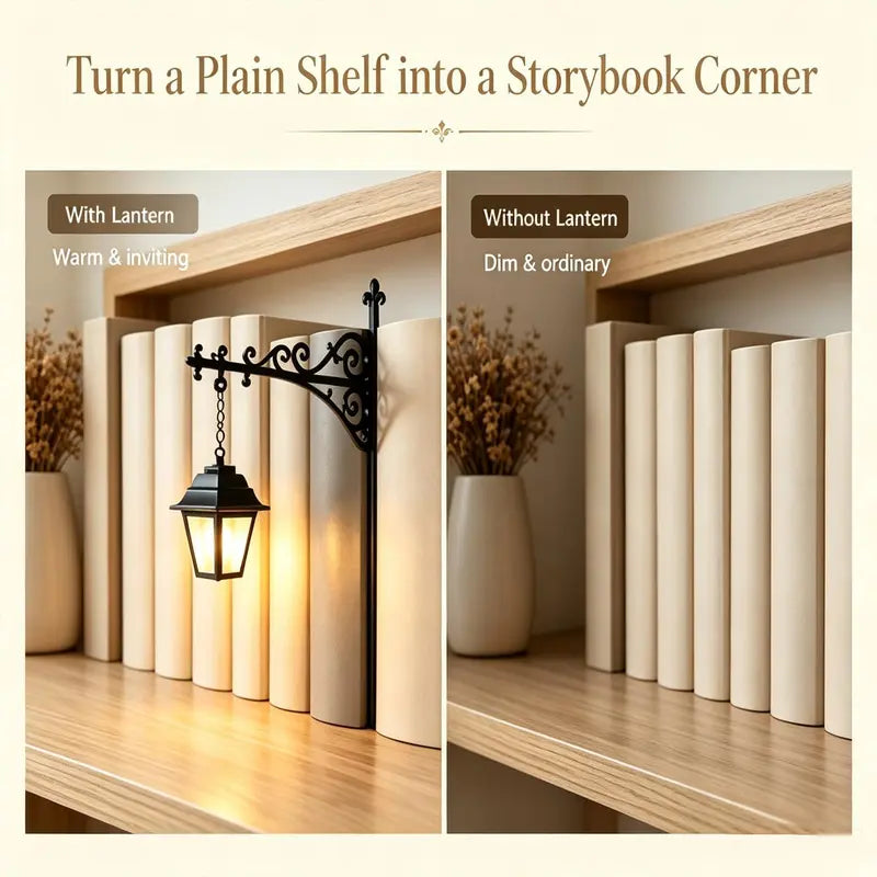 🔥LIMITED TIME BIG SAVINGS🔥 Vintage Hanging Bookshelf Lantern Light, Clip-On LED Ambient Night Light, Literary Reading Nook Decor, Halloween Mini Ornament Lamp