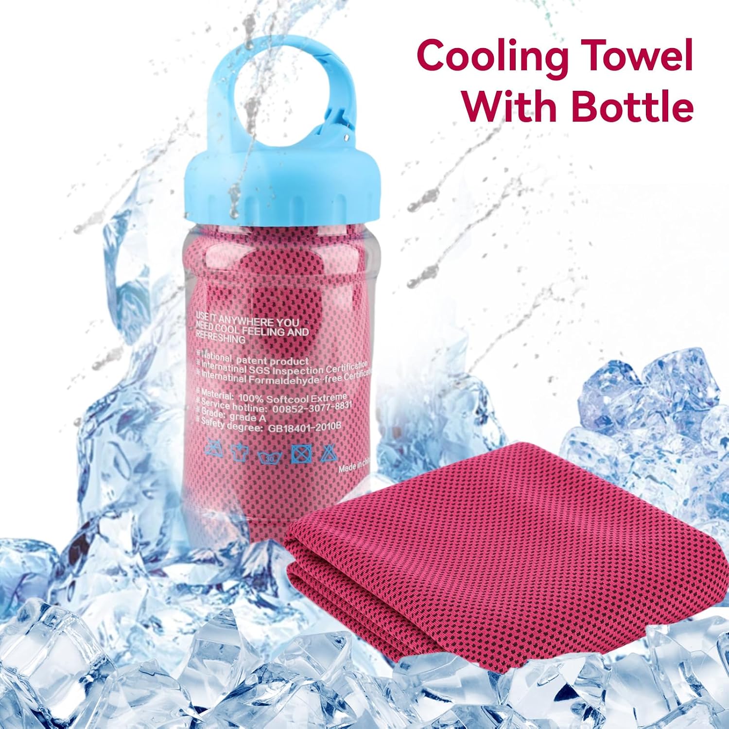 Cooling Towel, Microfiber Cool Ice Towel for Neck Soft Breathable for Fitness Guys Microfiber Stay Cool