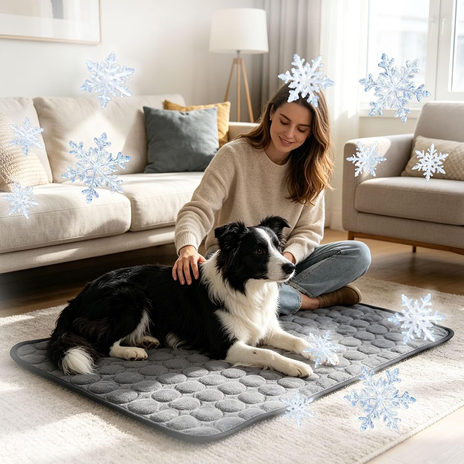 Self-Cooling Mat for Dogs and Cats, Thin Cooling Blanket Dog Summer Dog Mat Bed Cooling Blanket Non-Slip Cooling Pad Portable Washable Pet Cooling Mat for Home, Car, Travel