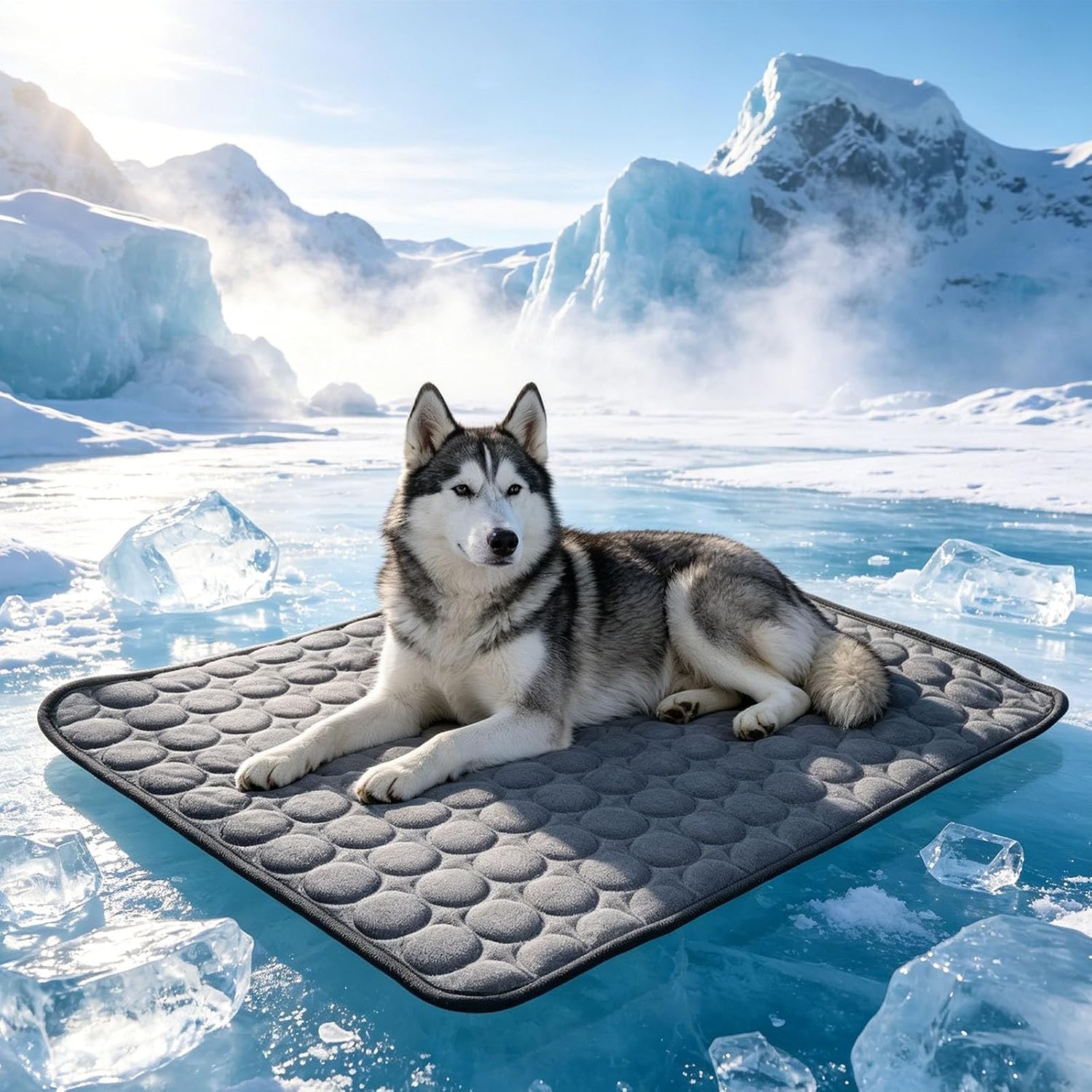 Self-Cooling Mat for Dogs and Cats, Thin Cooling Blanket Dog Summer Dog Mat Bed Cooling Blanket Non-Slip Cooling Pad Portable Washable Pet Cooling Mat for Home, Car, Travel