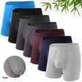 Men's Solid Color Bamboo Fiber Boxer Brief, Breathable Comfy Underwear for Daily Wear, Casual Men's Underwear for All Seasons, Stretchy Underwear, Base Underwear, Everyday Wear Underwear, Underwear Boxers, Underwear Boxers Set