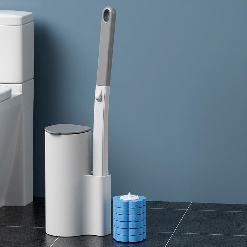 Wall-mounted toilet brush set for thorough cleaning, household
