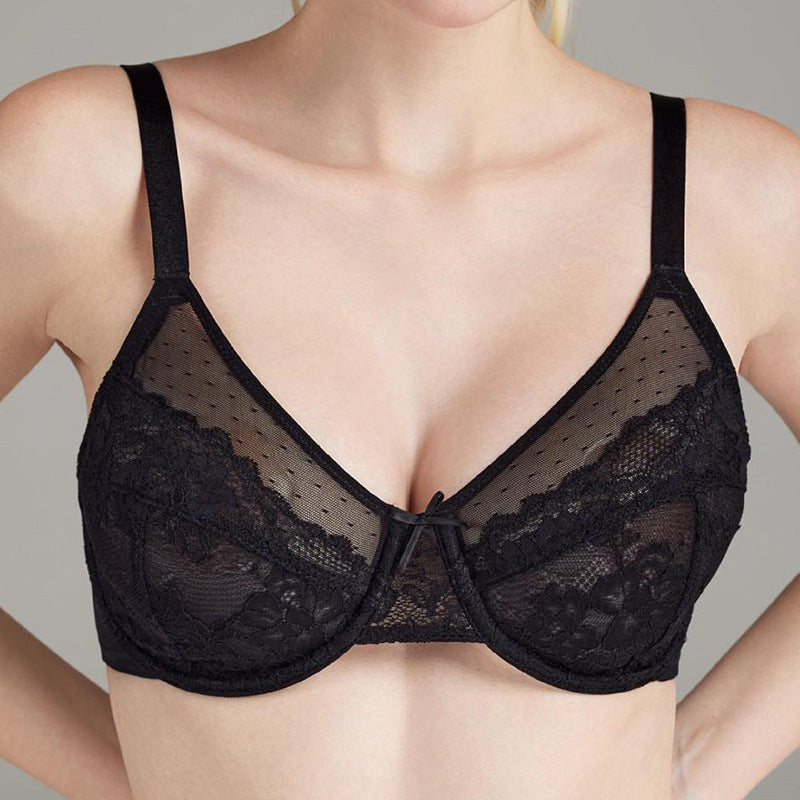 Floral Lace Unlined Comfort Non-padded Full Coverage Plus Size Underwire Bra Adjustable Straps The Adapter Cup Anti-Cookie-Cutter Bra
