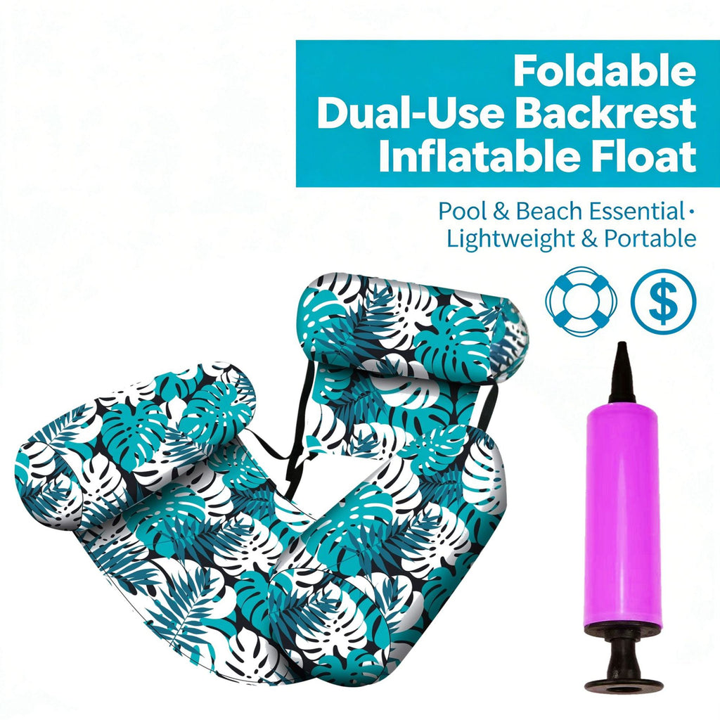 ✨Great Value｜Print Inflatable Water Float Portable Foldable Pool Lounge Chair