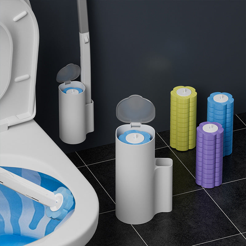 Wall-mounted toilet brush set for thorough cleaning, household