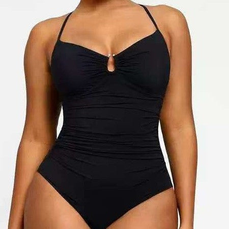 Women's Smart Sculpt Shaping Swimsuit U-Ring Cut Out Slimming Swimwear One Piece Tummy Tucking Bathing Suit