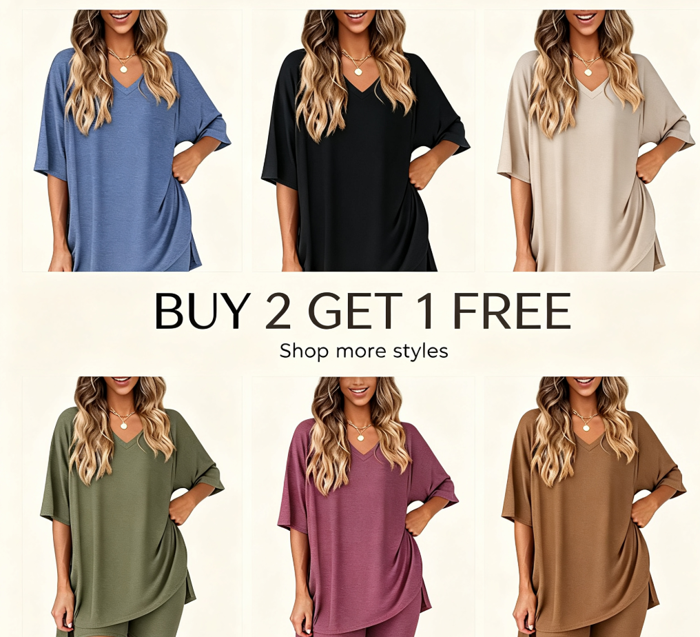 Effortless SummerLounge Set Oversized Tee+ Biker Shorts