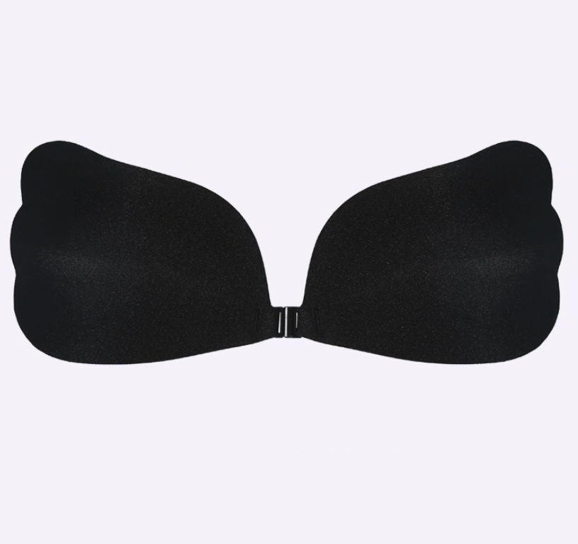 Adhesive Bra Strapless Silicone Bra Set of 2 Black & Skin Colour Push-Up Invisible Breathable Backless Adhesive Pads for Large and Small Breasts Ideal for Evening Dress Wedding Dress and Backless