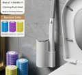 Wall-mounted toilet brush set for thorough cleaning, household