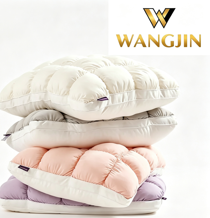 🔥Limited Huge Discount｜WANGJIN Pineapple Puff Grid Quilted Pillow, Cloud‑Like Fluffy Support Sleep Pillow ✨