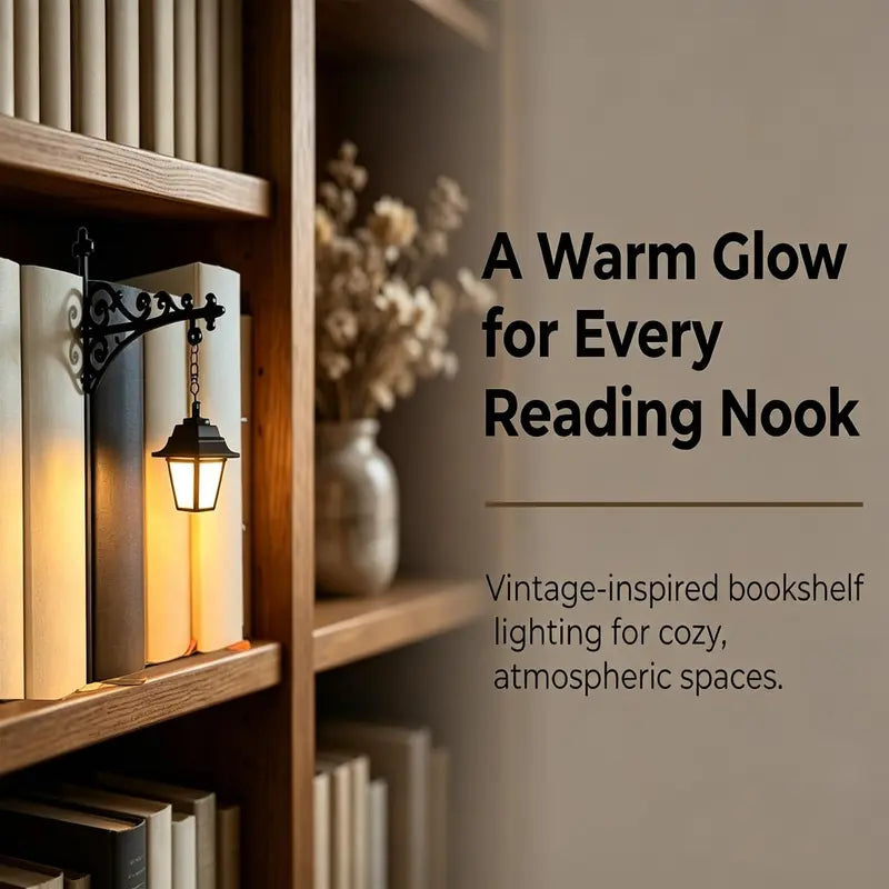 🔥LIMITED TIME BIG SAVINGS🔥 Vintage Hanging Bookshelf Lantern Light, Clip-On LED Ambient Night Light, Literary Reading Nook Decor, Halloween Mini Ornament Lamp
