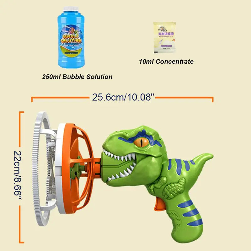 Dinosaur Bubble-in-Bubble Handheld Bubble Gun, Giant Bubbles for Summer Outdoor