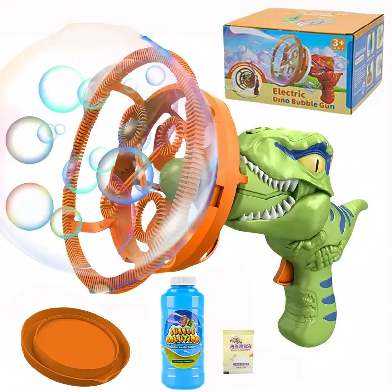 Dinosaur Bubble-in-Bubble Handheld Bubble Gun, Giant Bubbles for Summer Outdoor